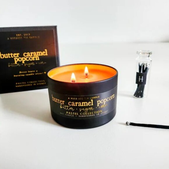 Butter Caramel Popcorn Candle HandCrafted in Sydney Australia - Picture 2 of 3